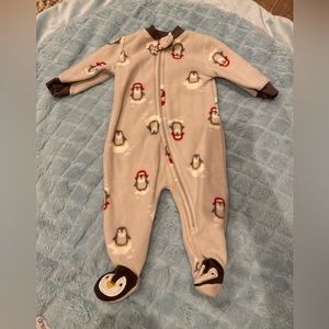 3 month baby penguin footie